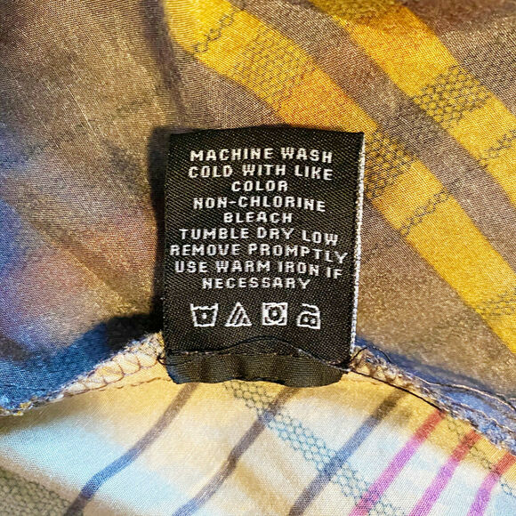 Vertigo Brown Tan Striped Dress Layered Skirt Ruffles Split Sleeves Large - Picture 4 of 7